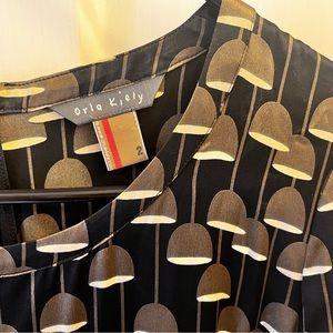 Orla Kiely Silk Lampshade Short Dress with tie